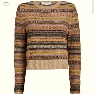 Re/Done 60s Shrunken Sweater in Gravel Multi
